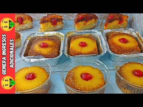 CÓMO HACER TORTA DE PIÑA INDIVIDUAL PARA VENDER 🤑 RECETA MUY FÁCIL Y ECONÓMICA @SABORESVENEZOLANOS