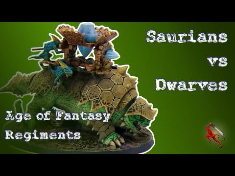 Age of Fantasy Regiments by One Page Rules - Saurians vs Dwarves 2000 Points