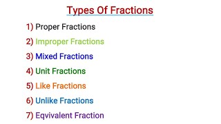 Types Of Fractions