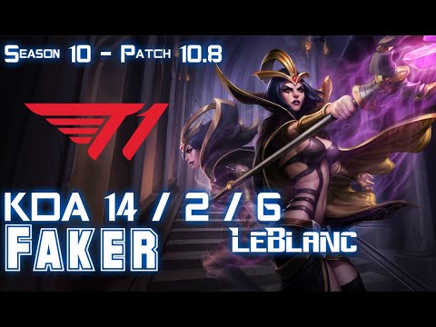T1 Faker LEBLANC vs LUCIAN Mid - Patch 10.8 KR Ranked