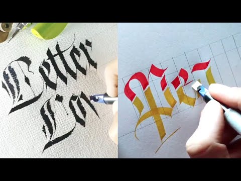 AMAZING BROAD EDGE PEN MODERN CALLIGRAPHY | 3 ARTISTS CALLIGRAPHY MASTERS