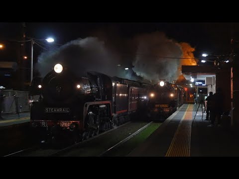 TRIPLE HEADING and PARALLEL RUNNING! (Steamrail "Steam Spectacular" 24-6-17)