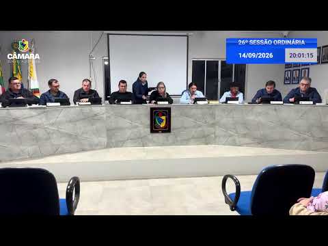 🎥 Transmissão ao vivo - 26ª Sessão Ordinária