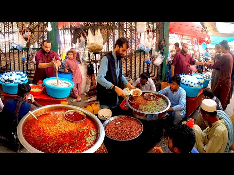 Traditional Street food of hot weather in Afghanistan | Cold Lassi | Channa and Lobya | Chicken fry