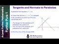 Tangent And Normal To A Parabola Mr Mathematics