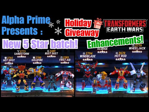 Holiday Giveaway Winners Announced! New five star batch gameplay & thghts. Transformers: Earth Wars