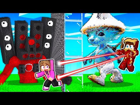Cheating with Superhero Powers in Build Battle Minecraft!!