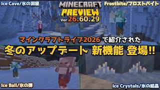 【統合版マイクラ】氷の洞窟やフロストバイトなどの冬のアップデートの新機能がついにきた!! Beta&Preview版 ver26.60.29【PE/Xbox/Win10/PS 対応】