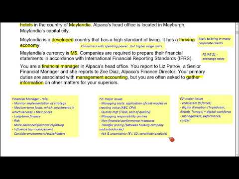 CIMA MCS May/August 2020 Pre-seen Analysis Part 1 - Alpaca Hotel Group