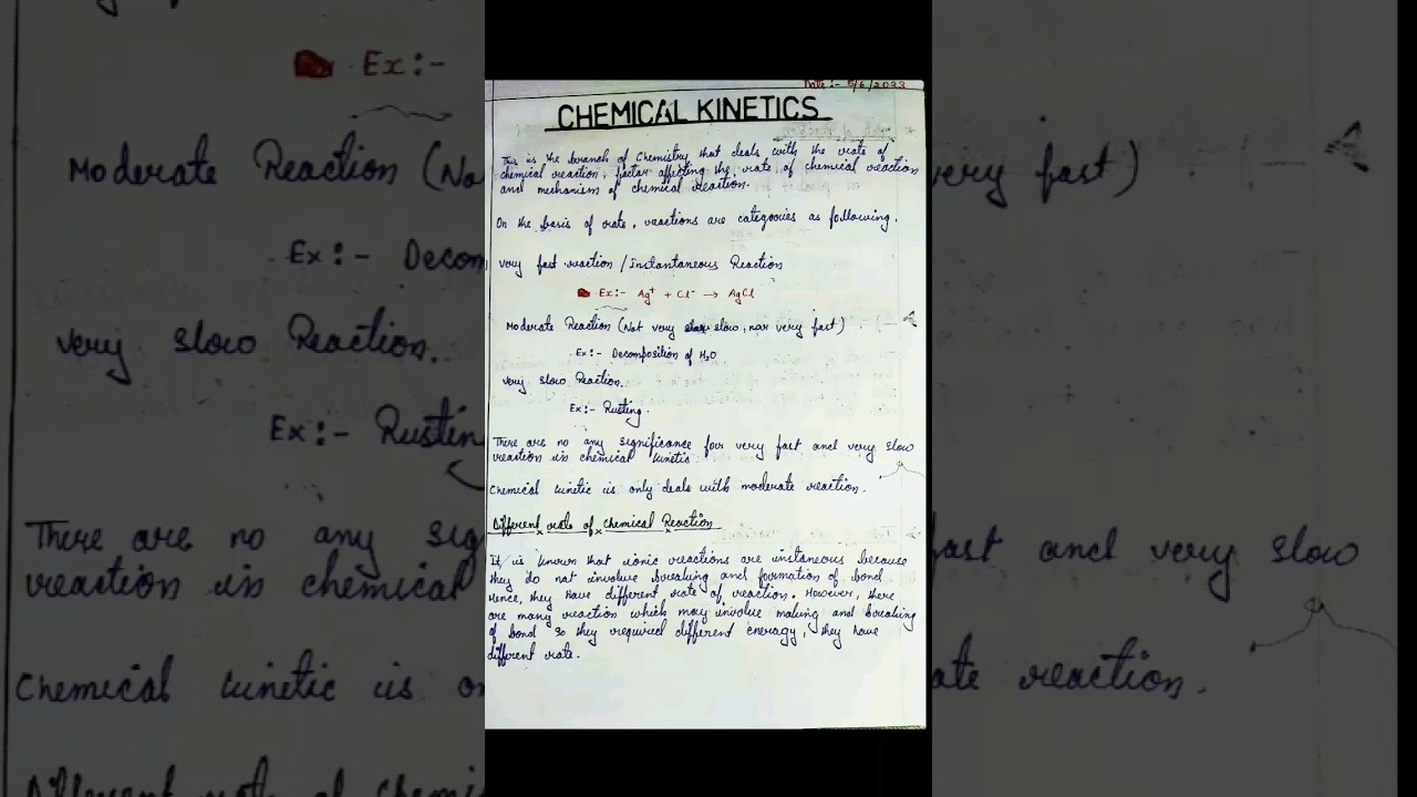 Chemical Kinetics Class 12 Notes || Part-1 || Pdf link in description || For IIT & NEET