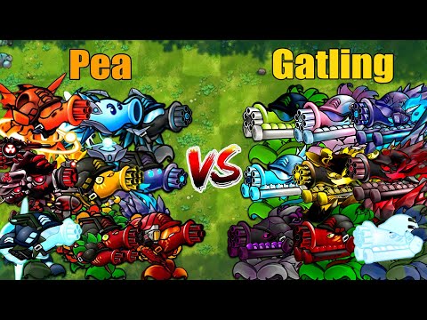 PVZ 1 Fusion 3.3 Challenge!! Team Pea VS Team Gatling VS 300 Zombie Random - Who Will Win?