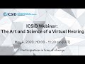 webinar the art and science of a virtual hearing