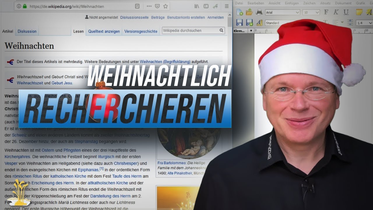 Eine Weihnachtsgeschichte recherchieren mit Papyrus Autor. Ho! Ho! Ho!
