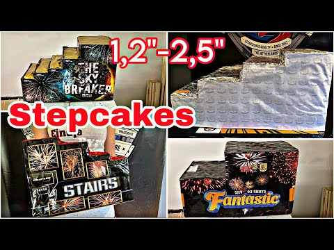 Stepcake Compilatie tot 64mm / 2,5" : Enigma / Triplex / Klasek / Pyro Moravia : Big Fireworks