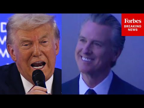 WATCH: Gavin Newsom Reacts In Real Time As Trump Roasts Him In WEF Speech In Davos