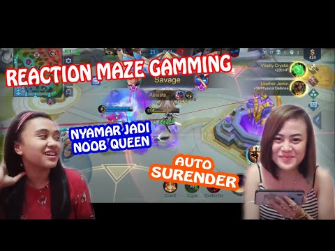REACTION MAZE GAMING - PRANK FANNY NYAMAR JADI NOOB QUEEN, AUTO SAVAGE MUSUH LANGSUNG NYERAH ! PARAH