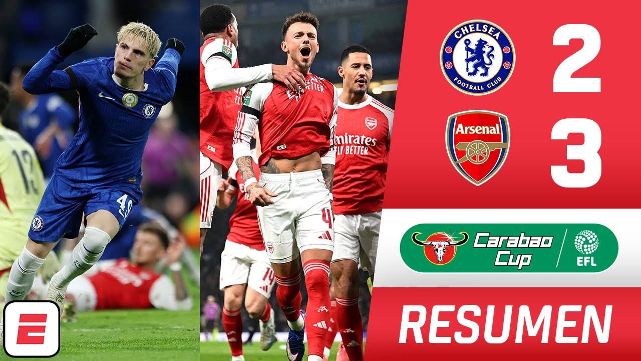 PARTIDAZO. Arsenal le ganó 3-2 al Chelsea. Garnacho anotó DOBLETE pero no ALCANZÓ | Carabao Cup