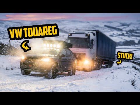 Snow Rescue Mission! ❄ VW Touareg PULLS Truck!