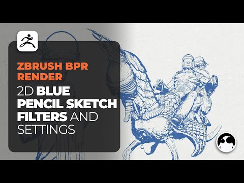 2D Blue Pencil Sketch Filters for ZBrush BPR Render