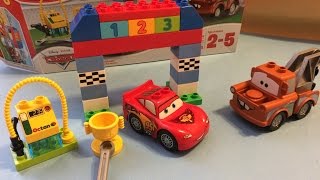YouTube thumbnail: LEGO Disney Pixar Cars Classic Race 10600 Unboxing and Play E02