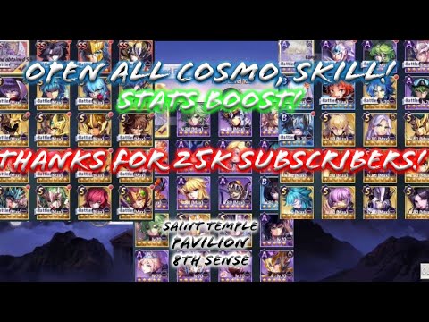 Thanks For 25.000 Subscribers! Open Cosmo, Skill and All Stats Booster in my Saint Seiya: Awakening!