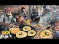 50 YEAR'S OLD DESI CHEAPEST SAAG PARATHA IN LAHORE | DESI NASHTA -  SAAG MAKHAN WITH ALOO PARATHA