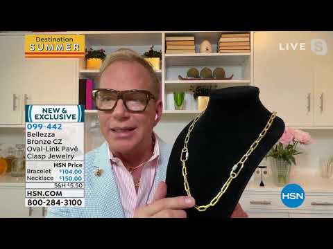 Bellezza Bronze Cubic Zirconia OvalLink 71/2" Pav Clasp ...