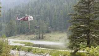 preview picture of video 'Skycrane Helicopter - Jaroso Fire, New Mexico'