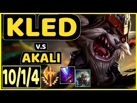HASHINSHIN (KLED) vs AKALI - 10/1/4 KDA TOP GAMEPLAY - NA Ranked GRANDMASTER