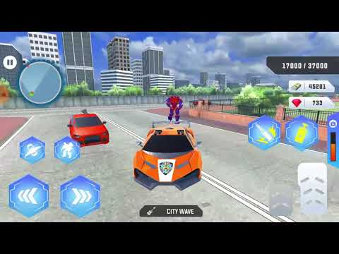 Flying Police Helicopter Car Transform Robot Games #4