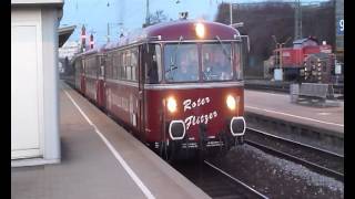 preview picture of video 'Abfahrt des Triebwagen Roter Flitzer in Bietigheim'