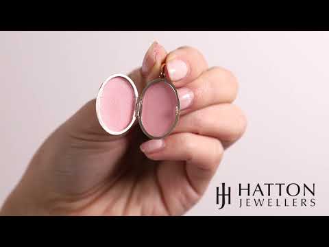 9ct Rose Gold Oval Shaped Plain Polished Locket Pendant - 34mm