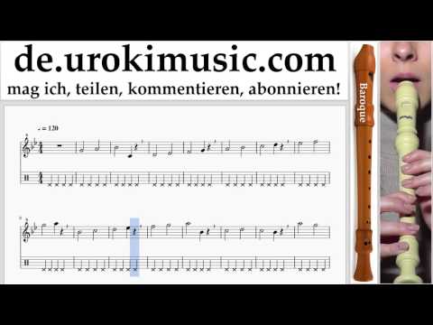 Blockflöte Lernen B. Lukas Graham - 7 Years Tabulatur Teil#1 Übungen um-i995