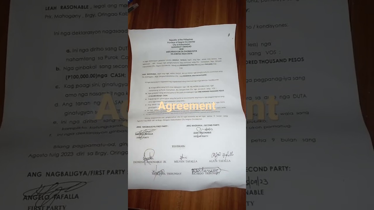 land agreement