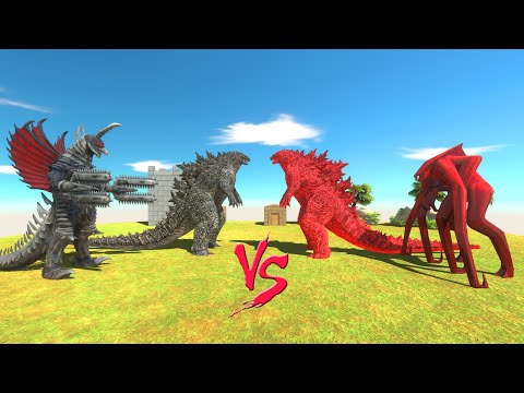 GODZILLA FIRE + MUTO FEMALE FIRE VS GODZILLA + GIGAN FINAL WAR - Animal Revolt Battle Simulator