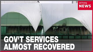 Recovery of gov't services surpass 90% after data center fire in September