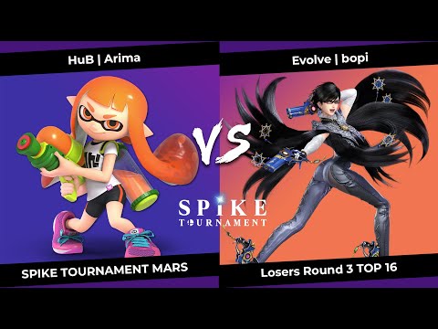 SpikeT Mars Losers Round 3 Top 16 - HuB | Arima (Inkling) VS Evolve | bopi (Bayonnetta)