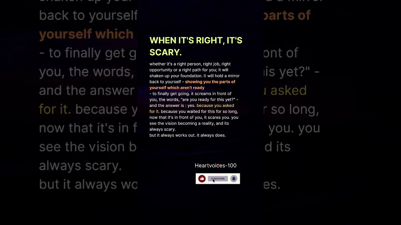 When it’s right, it’s scary #Motivation #quotes #mindset #explore #shorts #facts #shortsvideo #fyp