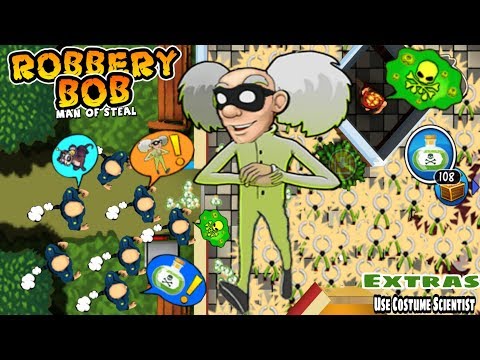 Robbery Bob : Use Scientist Costume - Rotten Donut - Teleport Mine - Extras Part 17