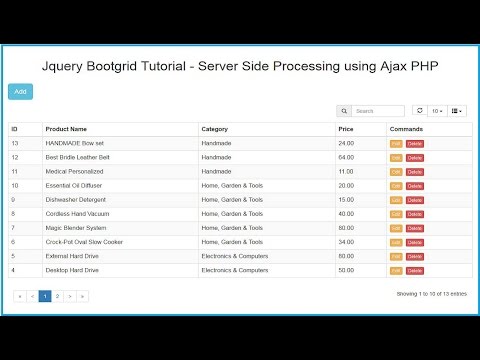 Jquery Bootgrid Server Side Processing Using Ajax Php 2