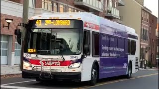 SEPTA 2017 New Flyer XDE40 3045 on route 40