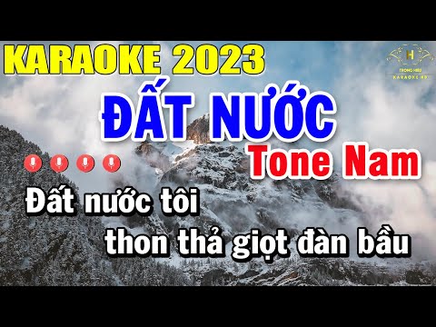 Đất Nước Karaoke Tone Nam Nhạc Sống 2023 | Trọng Hiếu