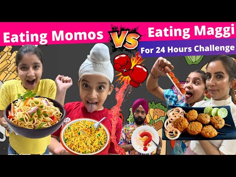 Eating Momos Vs Eating Maggi For 24 Hours Challenge | Ramneek Singh 1313 | RS 1313 VLOGS