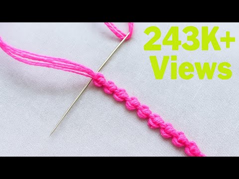 Hand embroidery double knot stitch tutorial for beginners,Basic embroidery stitch,Double knot stitch