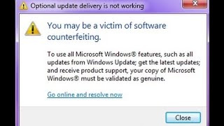 you may victim of software counterfeiting windows 7, 10