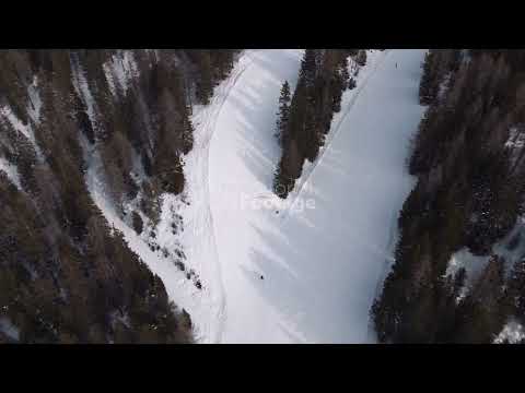 Drone View of Skiers at Misurina-Col de Varda, Italy  - 02/16/2025