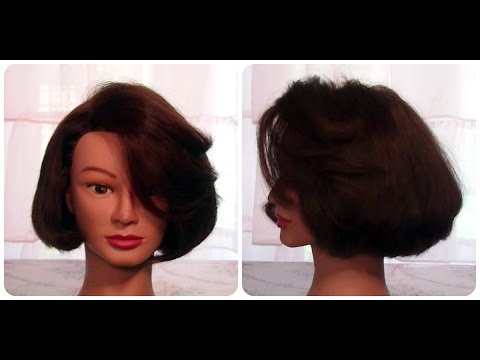 How to: Cut hair so it CURLS under with no heat, Cut classic bob undercut layering hair tutorial