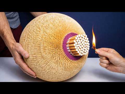 🚬 Giant Cigarette Match Ball - 50,000 Matches Shockwave Experiment 🔥