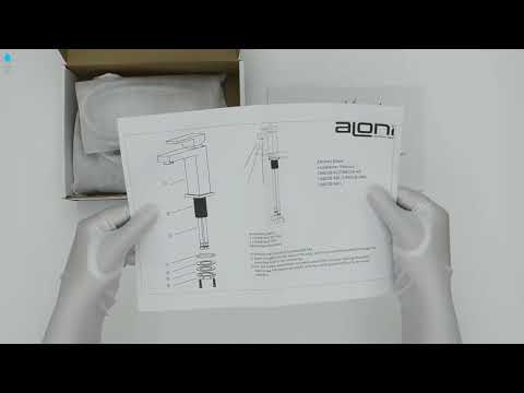Aloni Chan Waschbeckenarmatur Einhebel viereckig Grau gebürstet CR6028-6GG video