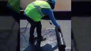 Another waterproofing project underway using Polyglass Torch-On Membrane Waterproofing.